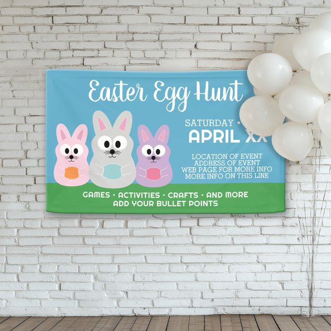Ostereier-Jagdwerbung - Niedliche Kaninchen Banner (Custom Easter Egg Hunt Banner)