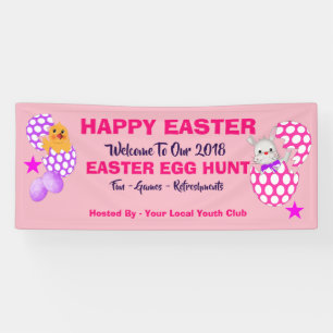 Ostereier jagen Kinder Niedlich Banner