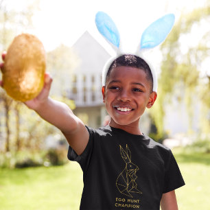 Ostereier Jagen Personalisiert Schwarzes Bunny T-Shirt