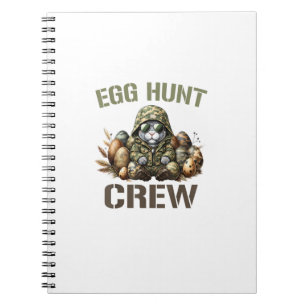 Ostereier-Jäger-Crew-Camo-Jagd-Ostertag-T-Shirt Notizblock