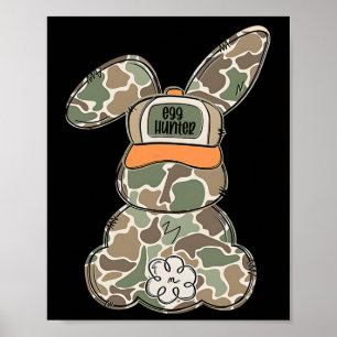 Ostereier-Jäger-Hase mit rückwärts gerichteter Kap Poster