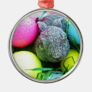 Ostereier, Kaninchen, Golfplätze Ornament Aus Metall