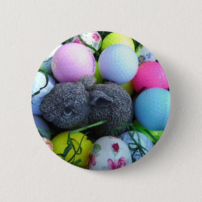 Ostereier, Kaninchengolfbälle Button (Vorderseite)