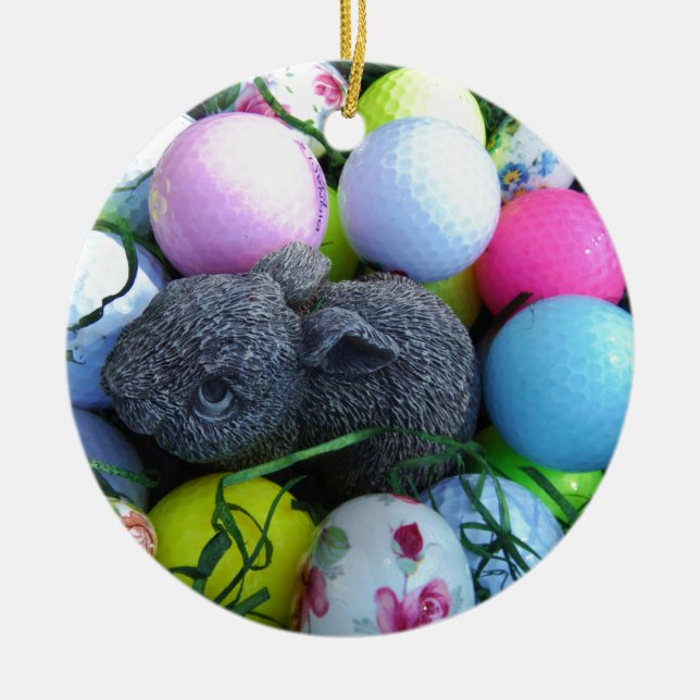 Ostereier, Kaninchengolfbälle Keramik Ornament (Vorne)