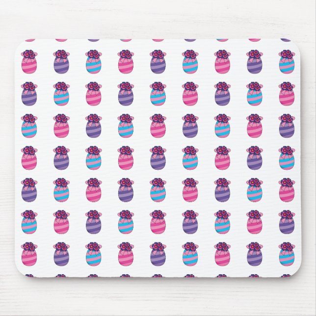 Ostereier mit Blume und Band Mousepad (Vorne)