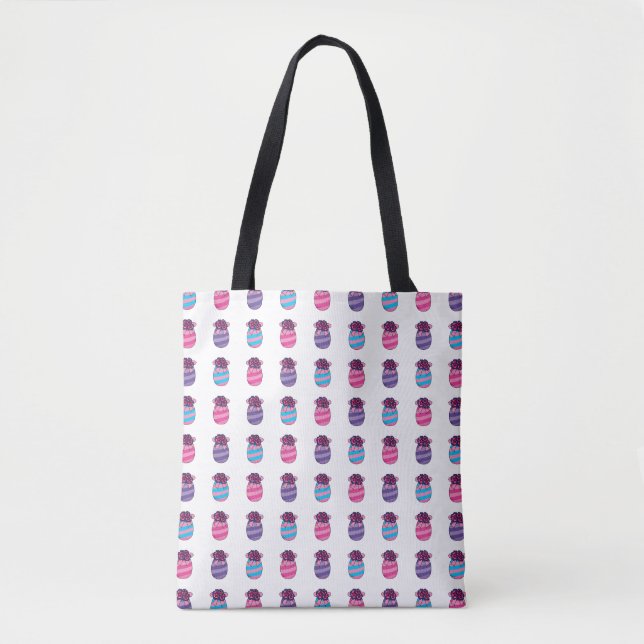 Ostereier mit Blume und Band Tasche (Vorderseite)