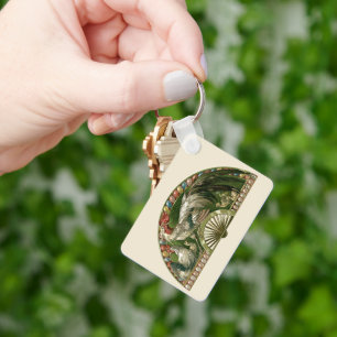 Ostereier mit Hühnern, Vintag Jugendstil Schlüsselanhänger