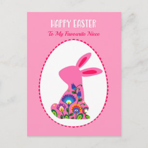 🐰 Ostereier mit sonniger Pastelle Pink Custom Postkarte