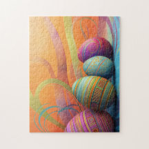 Ostereier mit Wirblem Hintergrund