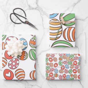 Ostereier-Muster-Verpackungspapier - farbiges Gesc Geschenkpapier Set