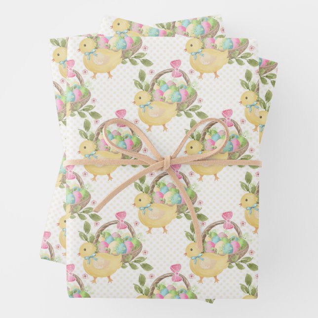Ostereier Niedliches Hühnchen Geschenkpapier Set (Beispiel)