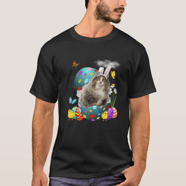 Ostereier Norwegischer Wald Bunny Cat Geschenke Ka T-Shirt (Vorderseite)
