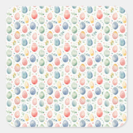 Ostereier Pastel Serenade Quadratischer Aufkleber