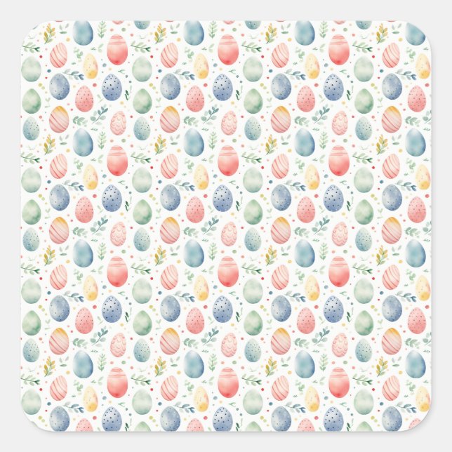 Ostereier Pastel Serenade Quadratischer Aufkleber (Vorderseite)