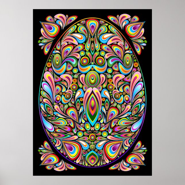 Ostereier-Psychedelic-Design Poster (Vorne)