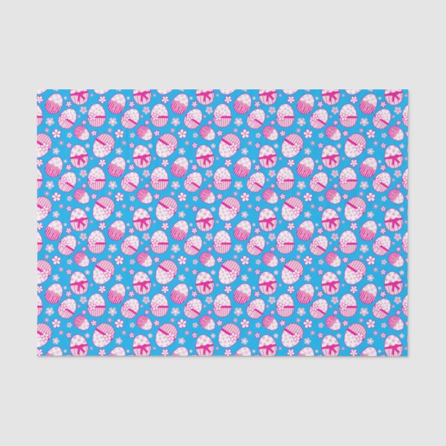 Ostereier rosa, weiße Farbgeschenke Seidenpapier (Vorderseite)