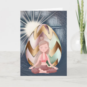 Ostereier Sonnenschein, Yoga Girl Happy Birthday Karte
