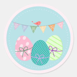 Ostereier Springtime Lavendel Grosser Runder Aufkleber