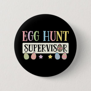 Ostereier-Such-Aufseher Lustige Familie Ostern Button