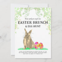 Ostereier-Suche-Brunch Süßer Hase Aquarell