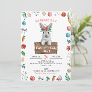 Ostereier-Suche für Kinder, Osterhase, Frühling  Einladung