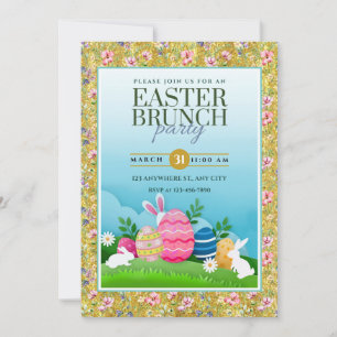 Ostereier-Suche, Kinder-Osterfeier-Party Einladung