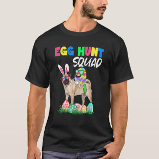 Ostereier-Suchtrupp Osterhasen Reitender Mops Hund T-Shirt