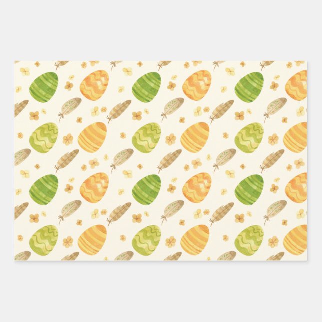 Ostereier-Umschlagpapier - festlich Geschenkpapier Set (Vorderseite)