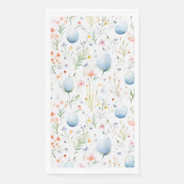 Ostereier und Blume | Botanisch | Osterfest Serviette (Vorderseite)