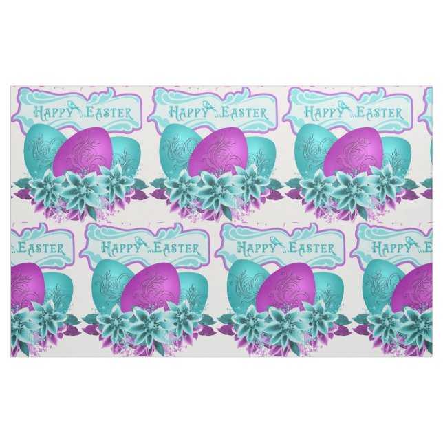 Ostereier und Blume zu Ostern 9" Stoff (Fat Quarter (45,7 x 55,9 cm))