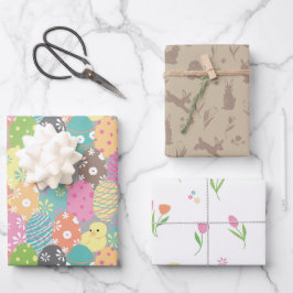 Ostereier und -bunnies, Frühlingstulips Geschenkpapier Set