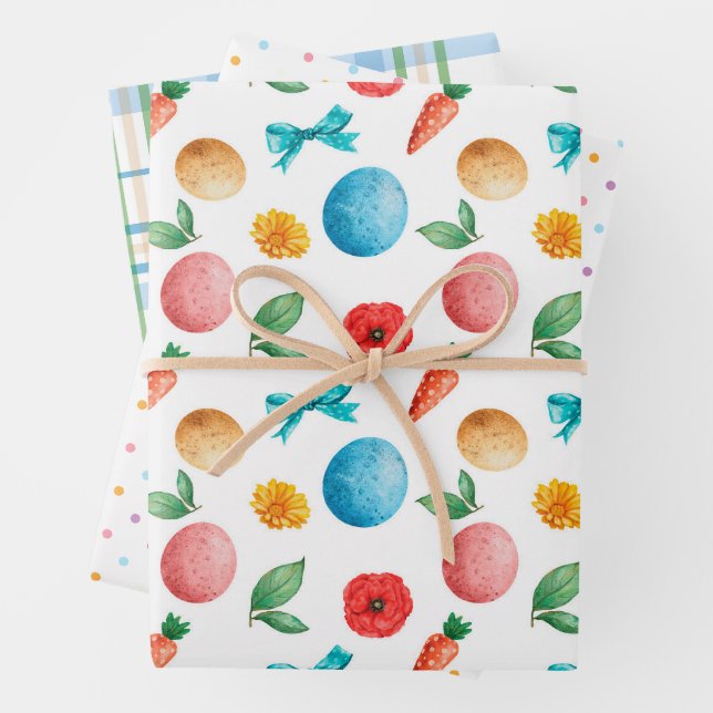 Ostereier und Karotten Geschenkpapier Set (Beispiel)