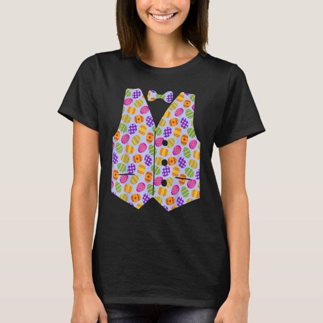 Ostereier und Krawatte Bow Osterfest bunt T-Shirt (Vorderseite)