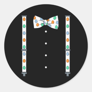 Ostereier und Krawatte-Spaß-Jungs Gi Runder Aufkleber