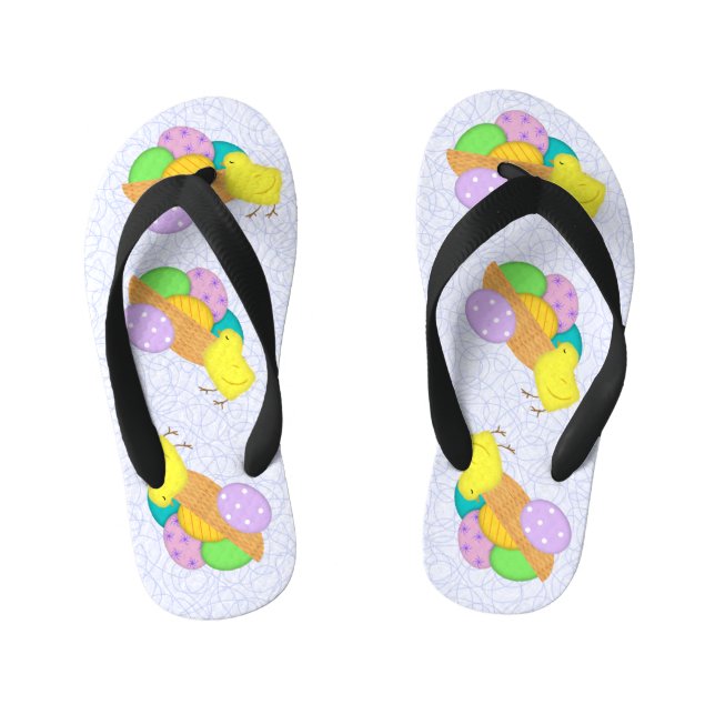 Ostereier und -küken - FlickFlocken Kinderbadesandalen (Fußbett)