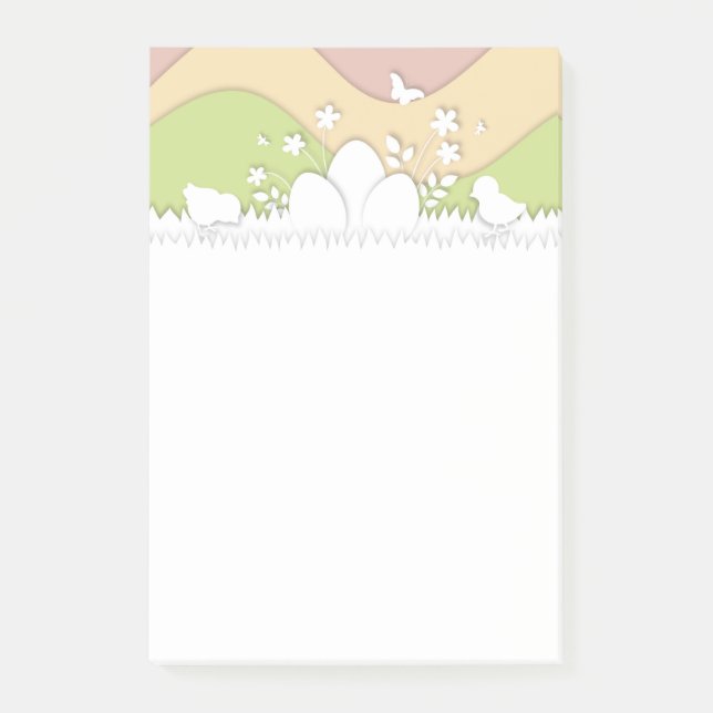 Ostereier und -küken im Frühling Post-it Klebezettel (Vorderseite)