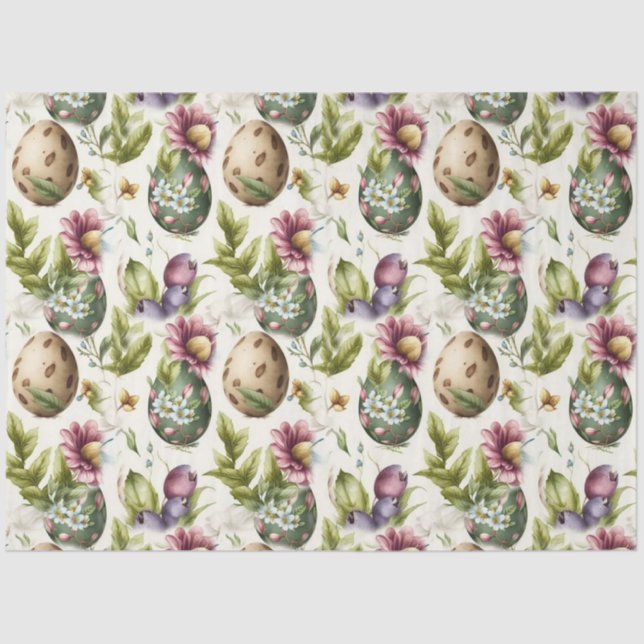 Ostereier Vintag nostalgisches Muster Nr. 14 Seidenpapier (Vorderseite)