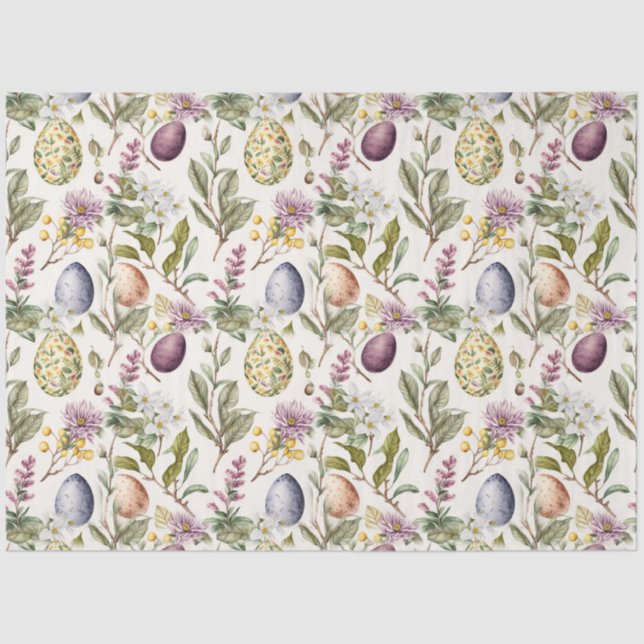 Ostereier Vintag nostalgisches Muster Nr. 7 Seidenpapier (Vorderseite)