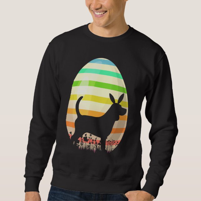 Ostereier Vintager Stil Beagle Ostern Sweatshirt (Vorderseite)