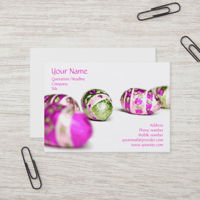 Ostereier Visitenkarte (Vorderseite/Rückseite Beispiel)