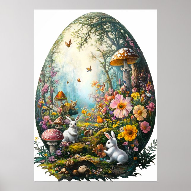 Ostereier-Waldposter Poster (Vorne)