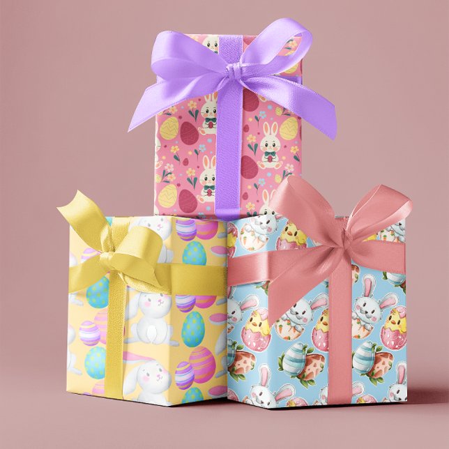 Ostereier Wasserfarben Bunny Spring Pattern Geschenkpapier Set (Von Creator hochgeladen)