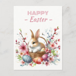 Ostereier Wasserfarben Kaninchenblumenblüten Postkarte