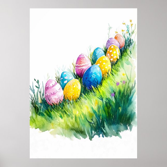 Ostereierjagd Wasserfarbe Poster (Vorne)