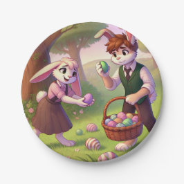 Ostereierjagd - Whimsical Bunny Celebration Pappteller