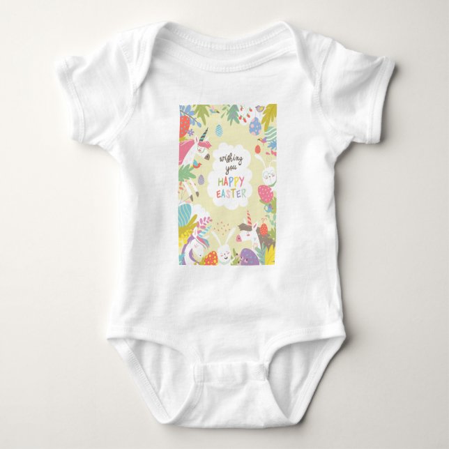 Ostereinhorn Baby Strampler (Vorderseite)
