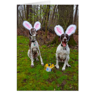 Ostereisjagd und Party Hunde Grußkarte