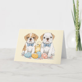 Osterenglische Bulldogs Feiertagskarte