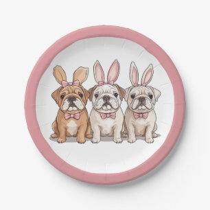 Osterenglische Bulldogs Pappteller