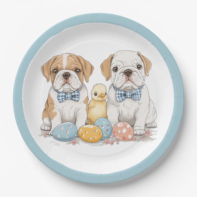 Osterenglische Bulldogs Pappteller (Vorderseite)